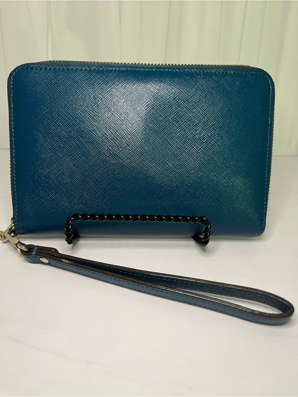 Halogen Teal Zip Wristlet Clutch